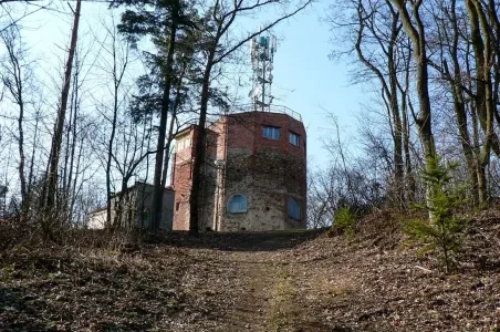 Stará cihlová věž v lese u Klatov