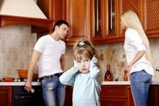 Family conflict in kitchen