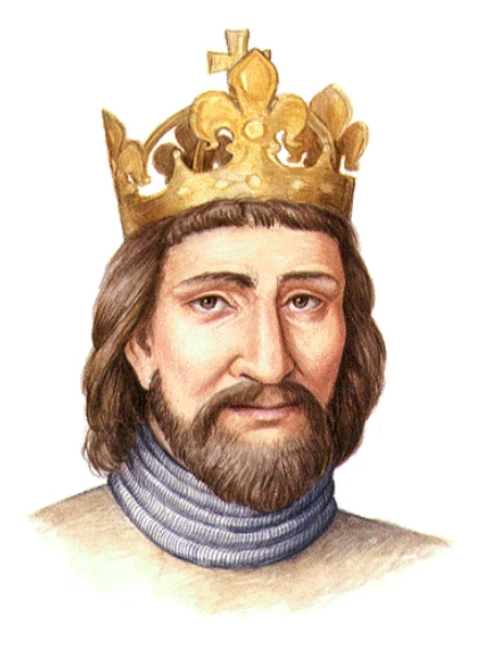 Portrét krále Přemysla Otakara II v zlaté koruně.