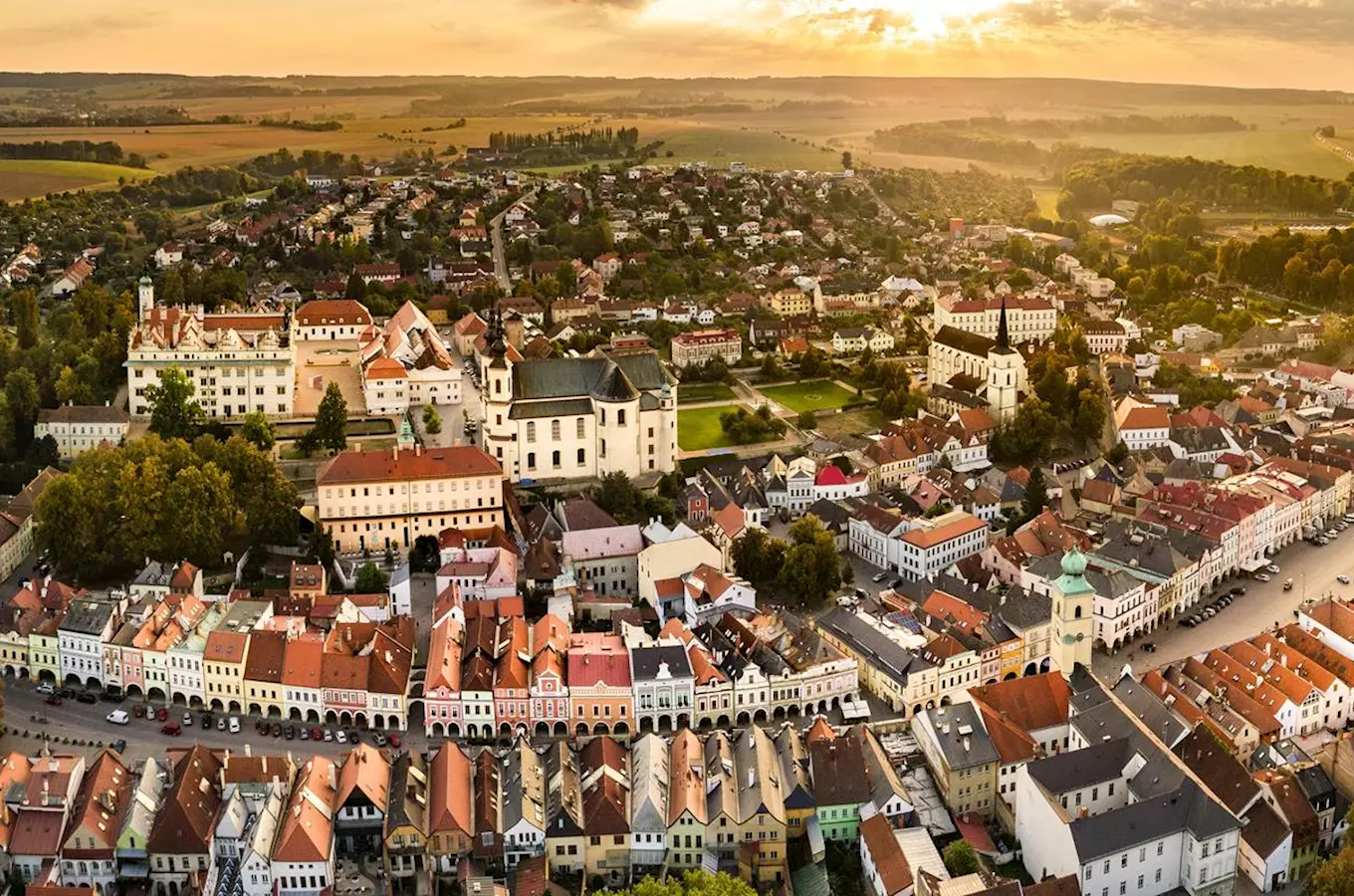 Aerial view of litomyšl town center