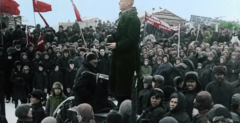 Stalin addressing crowd