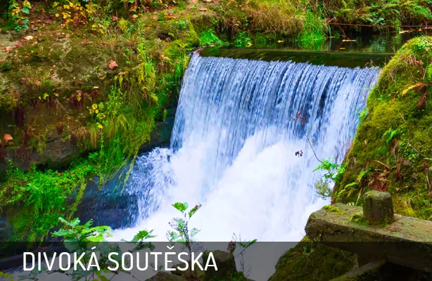 Waterfall in divoká soutěska