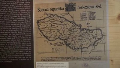 Historická mapa budoucího Československa s vyznačením území.