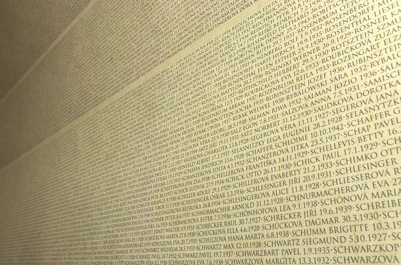 Names of victims list wall