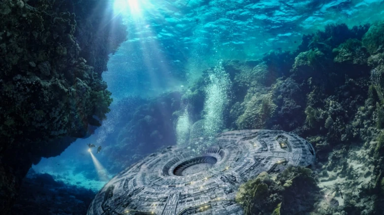 Podmořská loď nebo UFO v koralovém útesu