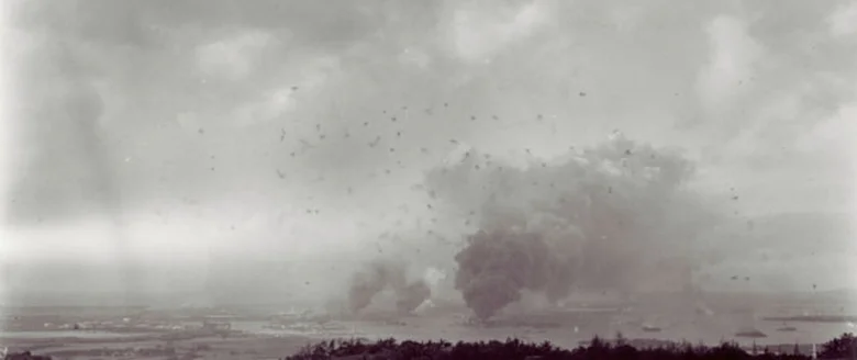 Pearl harbor attack smoke plumes