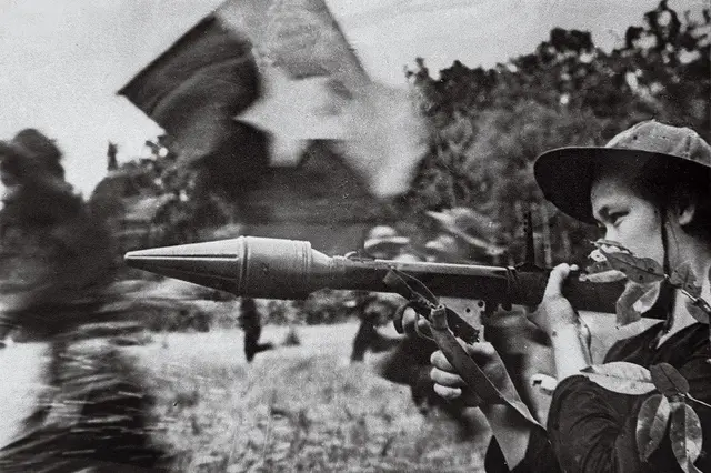Vietnamese soldier with rocket launcher