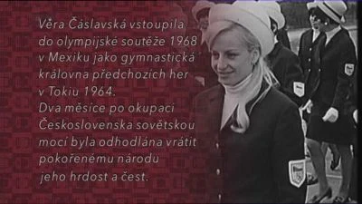 Fotografie československé gymnastky Věry Časlové z roku 1968.