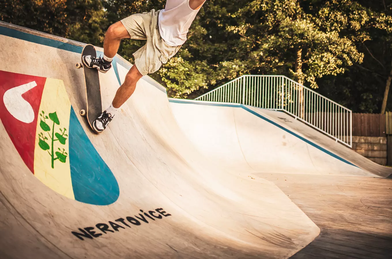 Skateboarder on ramp