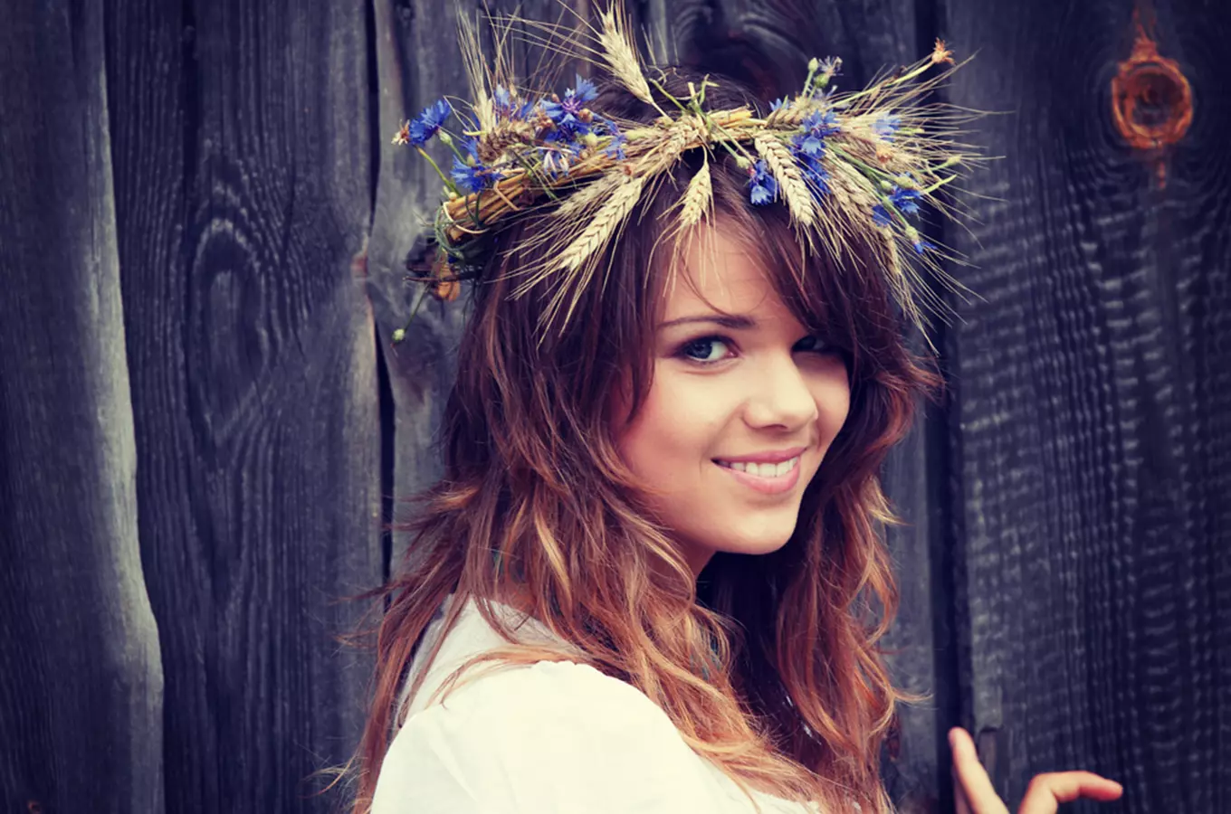 Woman with floral crown