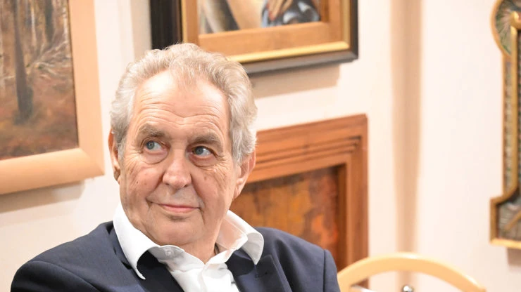 Portrét bývalého českého prezidenta Miloše Zemana.