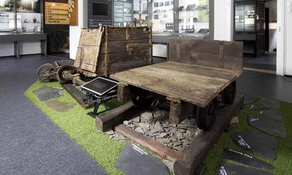 Historic wooden cart display